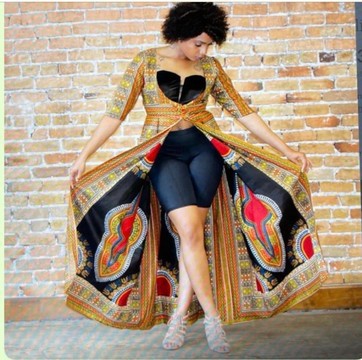 African Print Ankara Dashiki Black Dashiki Duster