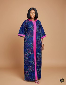 Kaftan with Magenta Trim Bubu|Kaftan|Gown
