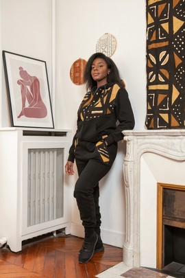 New Bogolan Brown Vest + Jogging Bottoms Set