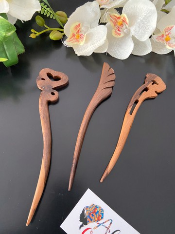 Ebony wood hair stick