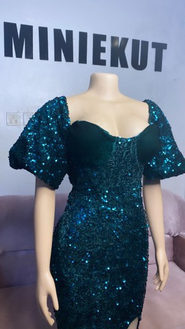 Robe longue à paillettes robe de bal à paillettes, robe de soirée verte, robe à paillettes vertes