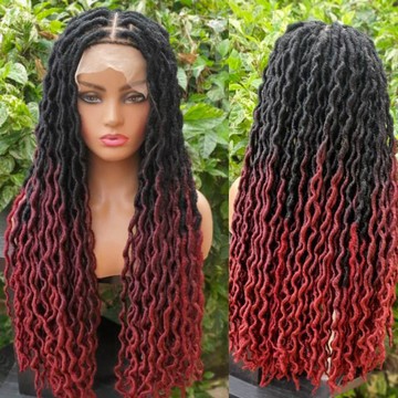 6x6 closure wavy soft locs wig