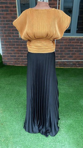 Two Piece Women Dress, Cocktail Dress, Wedding Guest Dress, Pleated Maxi Dress