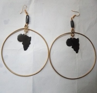 African map hoop earrings/ women jewelry/ handmade earrings