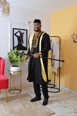 Vêtements traditionnels complets pour hommes, agbada pour hommes, Agbada nigérian.