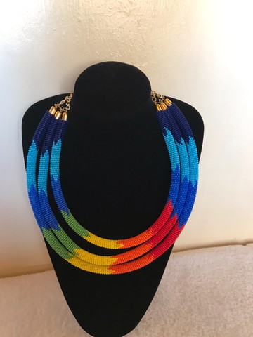 Perles zoulou / collier de perles maasaï / colliers déclaration / collier africain / bijoux africains /