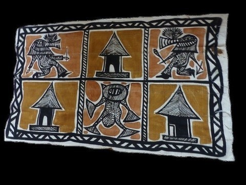 tableau batik scène du village012