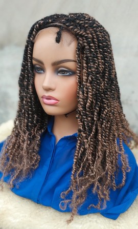 Braids wig,wig for black women, closure wig,kinky spring twist,free shipping