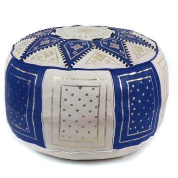 Large pouffe in real Red Natural leather