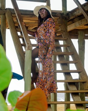 Wax print kimono