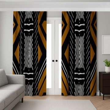 Tribal Print Geometric Blackout Curtain (Two-Piece) LARGER SIZES AVAILABLE