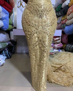 Beaded lace, fabric for wedding, lace for wedding dress, lace   (5 yards )