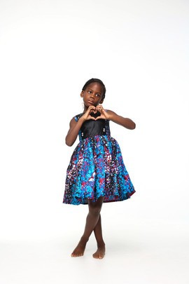 Robe Ara en tissu wax | Robe en tissu africain | Robe pour en enfant