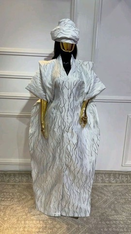 Robe de mariée africaine en caftan, robe longue, boubou décontracté et confortable pour tous les jours