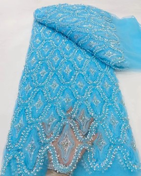 Beaded Lace fabric, luxury lace (5 yards)