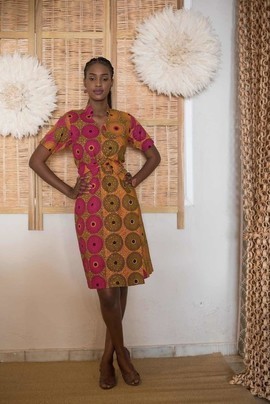 Afé dress (printed discs)