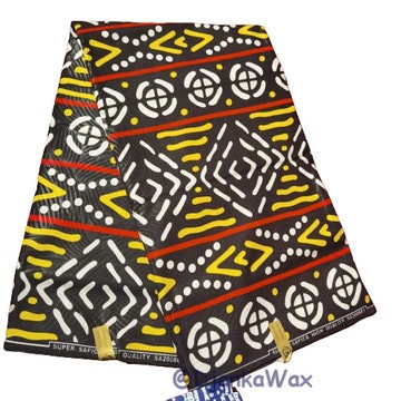 Tissu pagne Ndop Toghu Cameroun en coton léger 2 yards