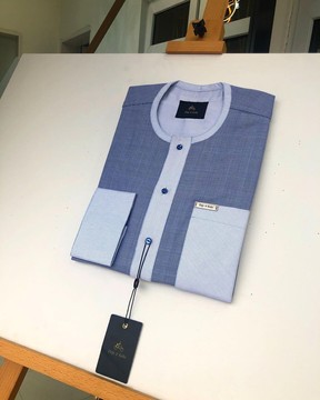 A Tailored Skye Blue and white check kaftan.