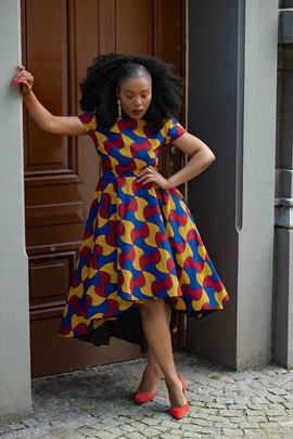 ANTONIA MULTICOLOURED HIGH LOW DRESS