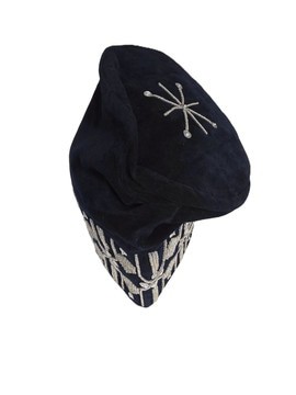 Embroidered Velvet Fila Cap, Yoruba Groom's Hat