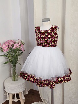 Malaika dress in African fabric for baby [12-18-24 months]