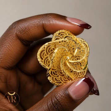 Gold Filigree Flower Ring
