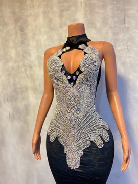 Black luxury dress,black long dress, black prom dress, sexy dinner dress,black cocktail dress