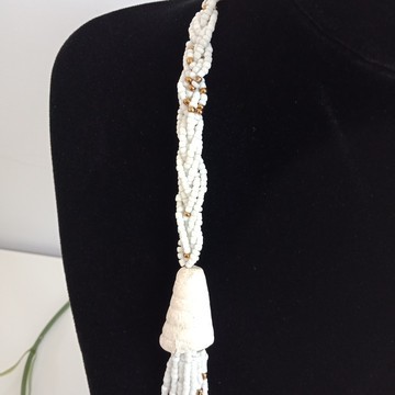 En vente Collier de perles blanches africaines | Collier Maasai | Élégant | Cadeau pour elle | Masai Mara