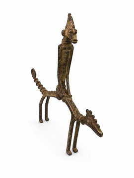 Dogon horseman in bronze