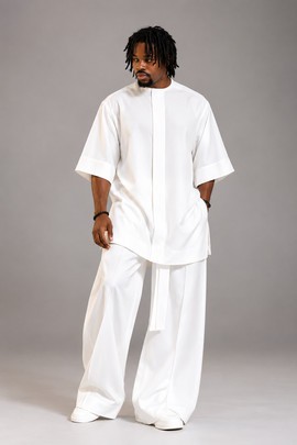 White two-piece tunic set