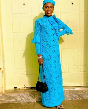 Blue lace long gown for women | Dress for women