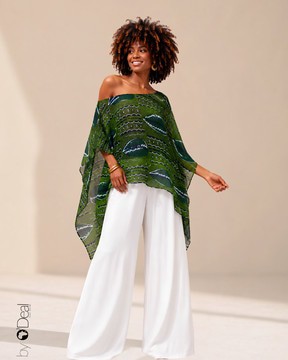 Mini kimono dress / asymmetrical tunic / chiffon beach square