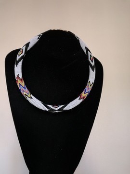 African Zulu beaded necklace, Pendant necklace, Her christmas gift, Tribal necklace
