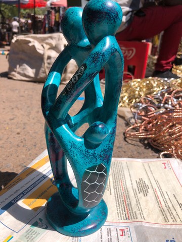 Family love sculpture/ unity soapstone sculpture