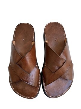 Grande Vente! Tongs été en cuir artisanale avec motifs brodés à main