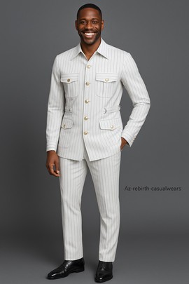 Safari off-white stripe Safari jacket
