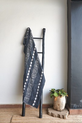 Blue Charcoal Mudcloth / Bogolan Fabric