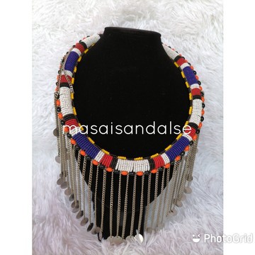 African beaded necklaces , Maasai necklace , Long statement necklace , Gift for her