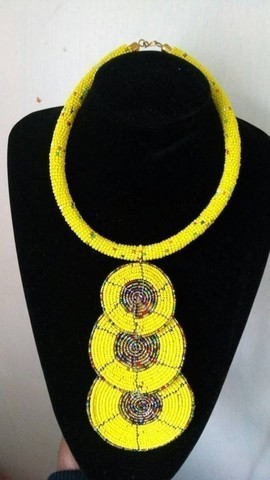 African beaded Pendant necklace,  African jewelry, Christmas gift for mom, Romantic tribal necklace