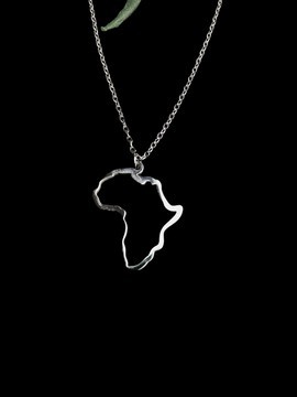 Mini Silver african map necklace