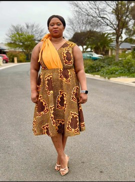 Mid length African dress for women
