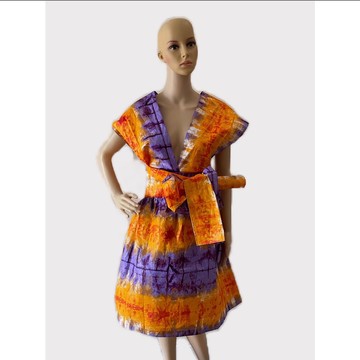 African Print Ankara Tie-dye Multicolor Cotton Infinity Dress