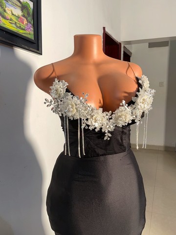 Black ice wedding reception prom dress