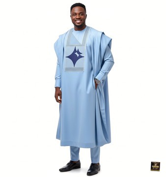Blue Agbada set