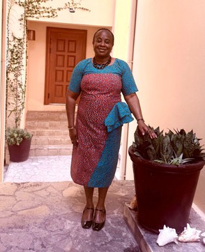 Mid length African dress for women