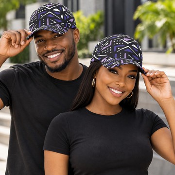 Casquette à visière en bogolan africain | Accessoire de mode afrocentré | Bynelo