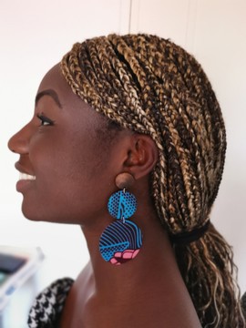 Blue wax earrings