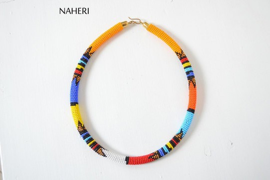 African beaded tribal necklace | Zulu beaded neck piece
