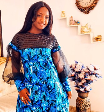 Robe Mi-Longue Wax Indigo|Vêtements Femme| Mariage/Occasions spéciales/Beaux jours