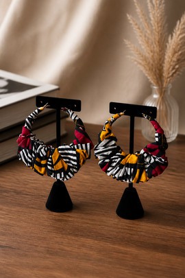 Boucles d'oreilles créoles  en wax